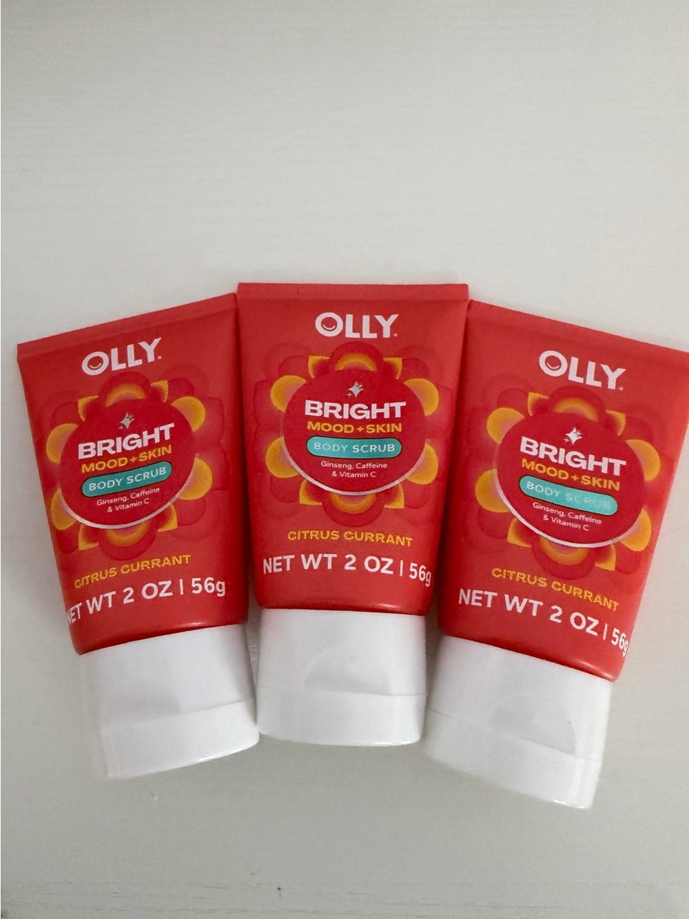 Bright Mood + Skin Citrus Currant Body Scrub - Red. Set of 3.